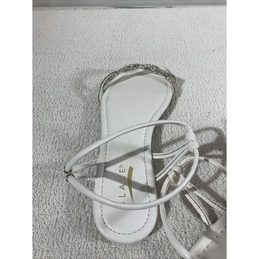 Glaze White Rhinestone Sandals NWOT Women’s 7 - Picture 7 of 7